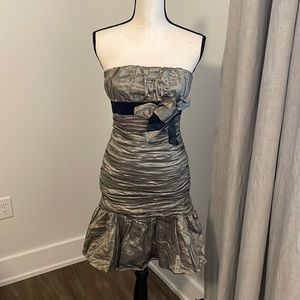 BCBG MaxAzria rouched cocktail dress in black and Gold Size S